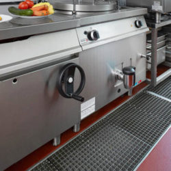 A sample drain system installed in a restaurant