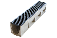 Top-side view of the DrainLine 150 trench drain system